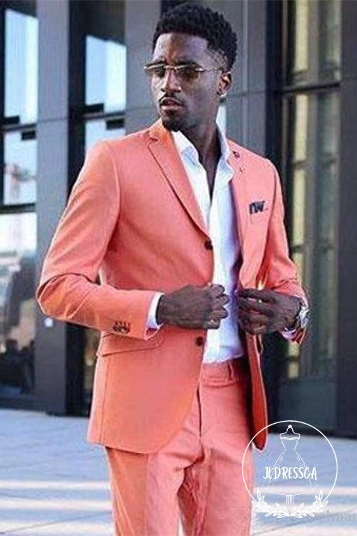 Classy Coral Classic Notched Lapel Slim Fit Men Suits, SU25040