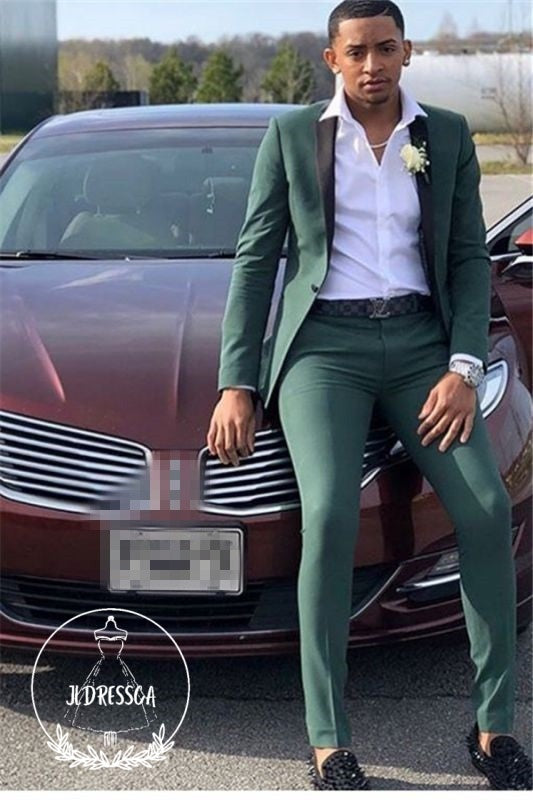 Dark Green Prom Suit Slim Fit Men Suit, SU25043