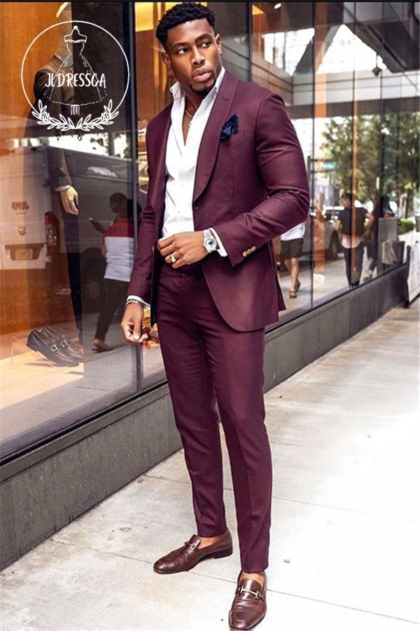 burgundy prom dress and suit Kaylani Burgundy Mermaid V Neck Glitter Jersey Long Prom Dress with Slit Burgundy / 18