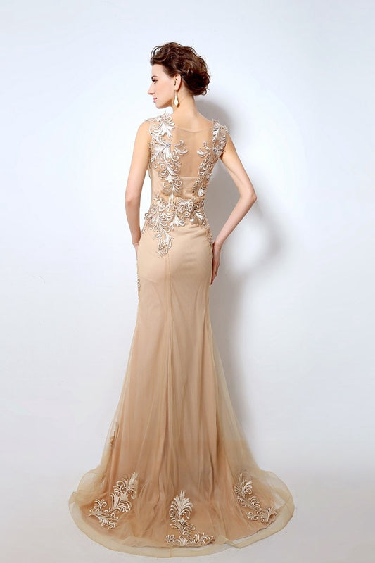 modest formal gold long prom dresses, LX036