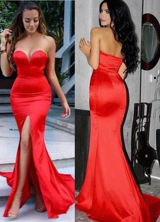 chinese dress ladies Sweetheart Spaghetti Straps Lace Up Mermaid Prom Dress main image 0