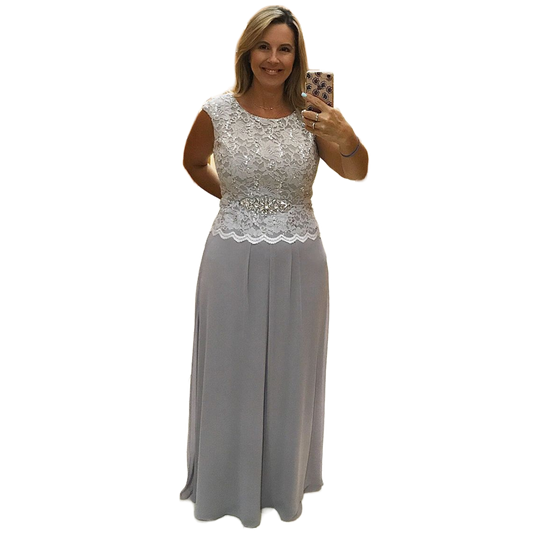 Charming Sleeveless Lace and Chiffon Prom Dress for Mother of the Bride, MBD2303061