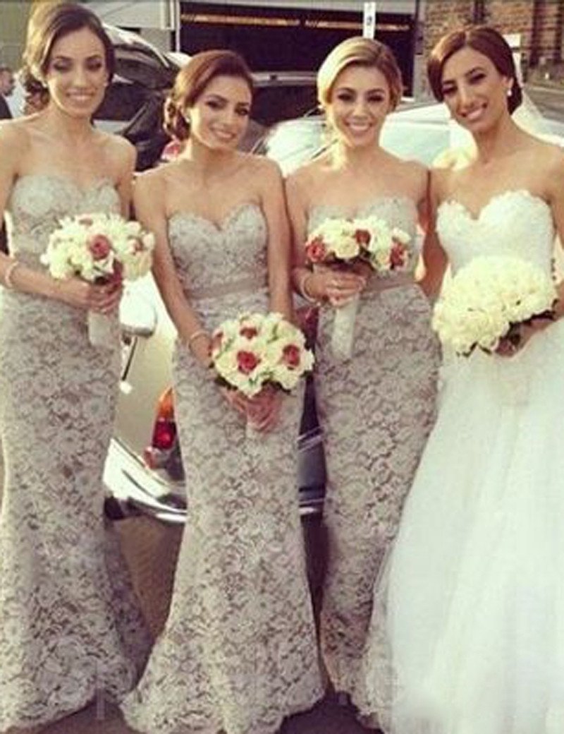 Light Grey Bridesmaid Dress | Sweetheart & Mermaid Style | JLDressCA Light Grey Bridesmaid Dress | Sweetheart & Mermaid Style | JLDressCA