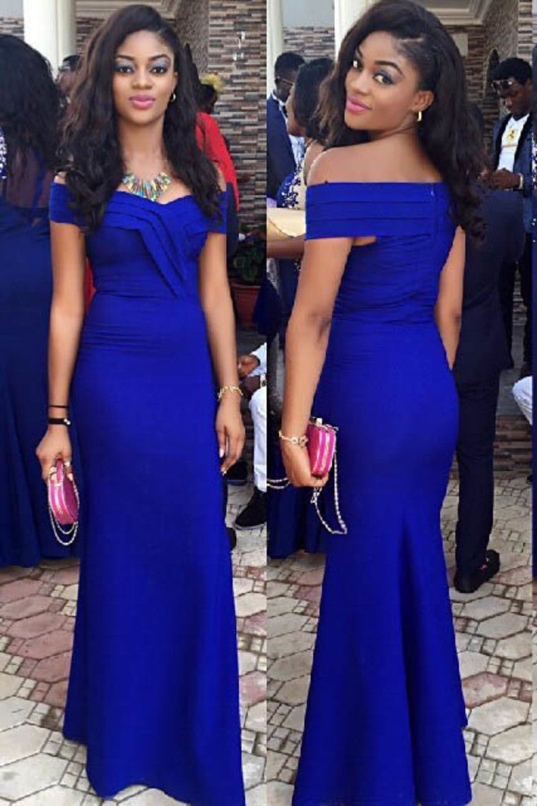 Dark Royal Blue Off the Shoulder Mermaid Prom Dresses | JLDressCA Dark Royal Blue Off the Shoulder Mermaid Prom Dresses | JLDressCA