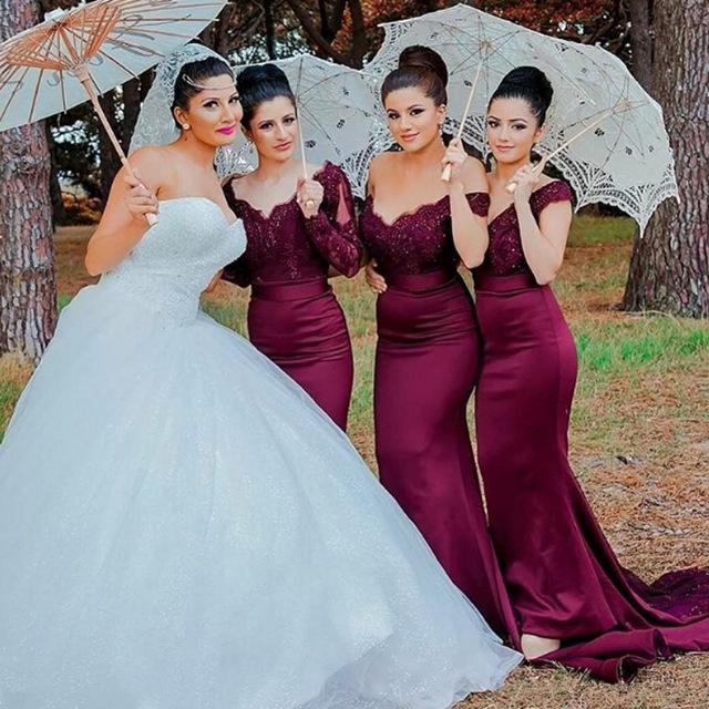 Burgundy Mermaid Long Bridesmaid Dresses - Shop Now at JLDressCA Burgundy Mermaid Long Bridesmaid Dresses - Shop Now at JLDressCA