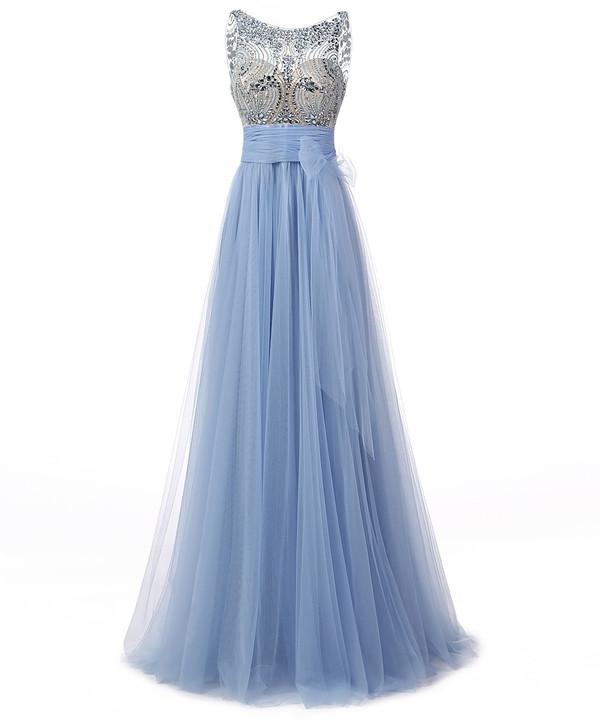 Blue Prom Dress Long Prom Dress Tulle Prom Gown Beaded Prom Dress Popular Evening Dress BD154 | JLDressCA Blue Prom Dress Long Prom Dress Tulle Prom Gown Beaded Prom Dress Popular Evening Dress BD154 | JLDressCA