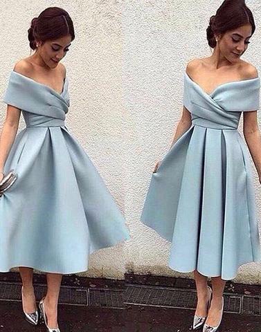 Light Blue Short Off-Shoulder Homecoming Dress - JLDressCA Light Blue Short Off-Shoulder Homecoming Dress - JLDressCA