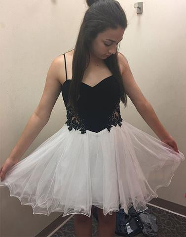 Short Homecoming Dress Black and White | Affordable Junior Prom Dress JLDressCA Short Homecoming Dress Black and White | Affordable Junior Prom Dress JLDressCA