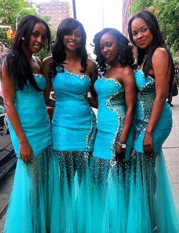 Modern One Shoulder Beading Bridesmaid Dress | JLDressCA\ Modern One Shoulder Beading Bridesmaid Dress | JLDressCA\