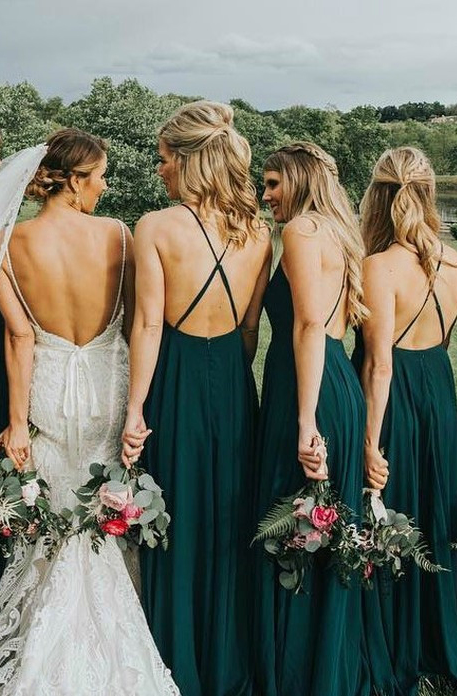 Green Chiffon A-Line Bridesmaid Dresses | JLDressCA Green Chiffon A-Line Bridesmaid Dresses | JLDressCA