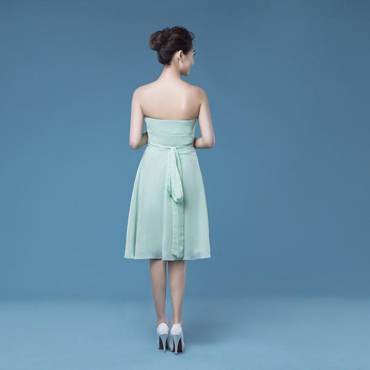 mint short chiffon Bridesmaid Dresses, wedding guest dresses,BD2001