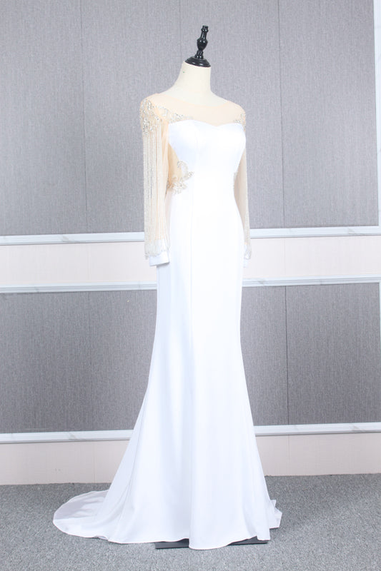 Long Mermaid/Trumpet Prom Dress, Long Formal Event Dress, Long Illusion Neckline Dress, Evening Party Dress, JL20156