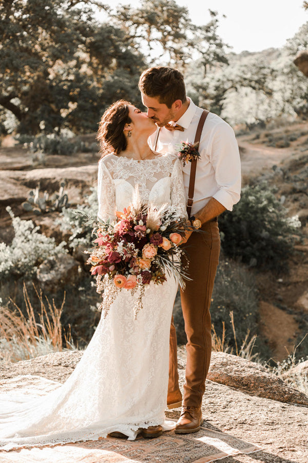 Buy Ivory Lace Sheath Wedding Dress with Illusion Neckline and Long Sleeves JLDressCA Buy Ivory Lace Sheath Wedding Dress with Illusion Neckline and Long Sleeves JLDressCA