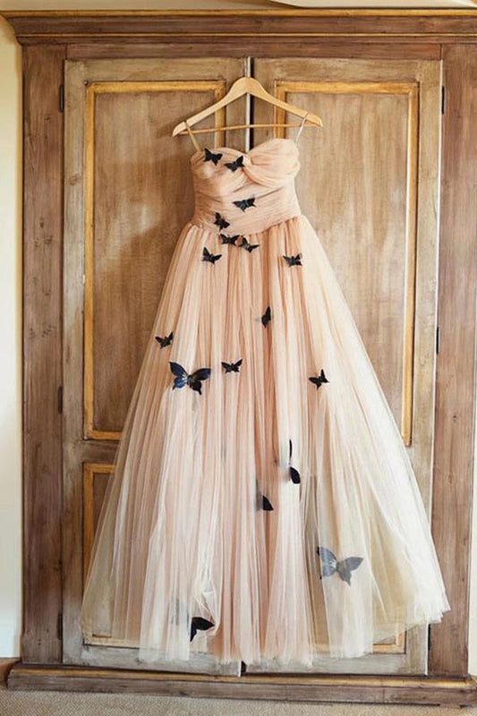 Butterfly Ruffled Sweetheart Wedding Dress, WD23022331