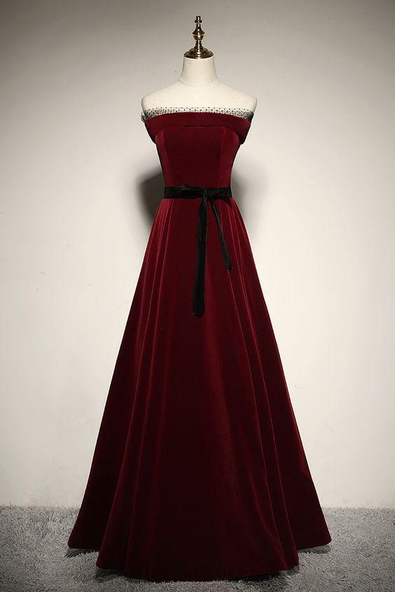 Shop Burgundy Velvet Long Formal Prom Dress - JLDressCA Shop Burgundy Velvet Long Formal Prom Dress - JLDressCA