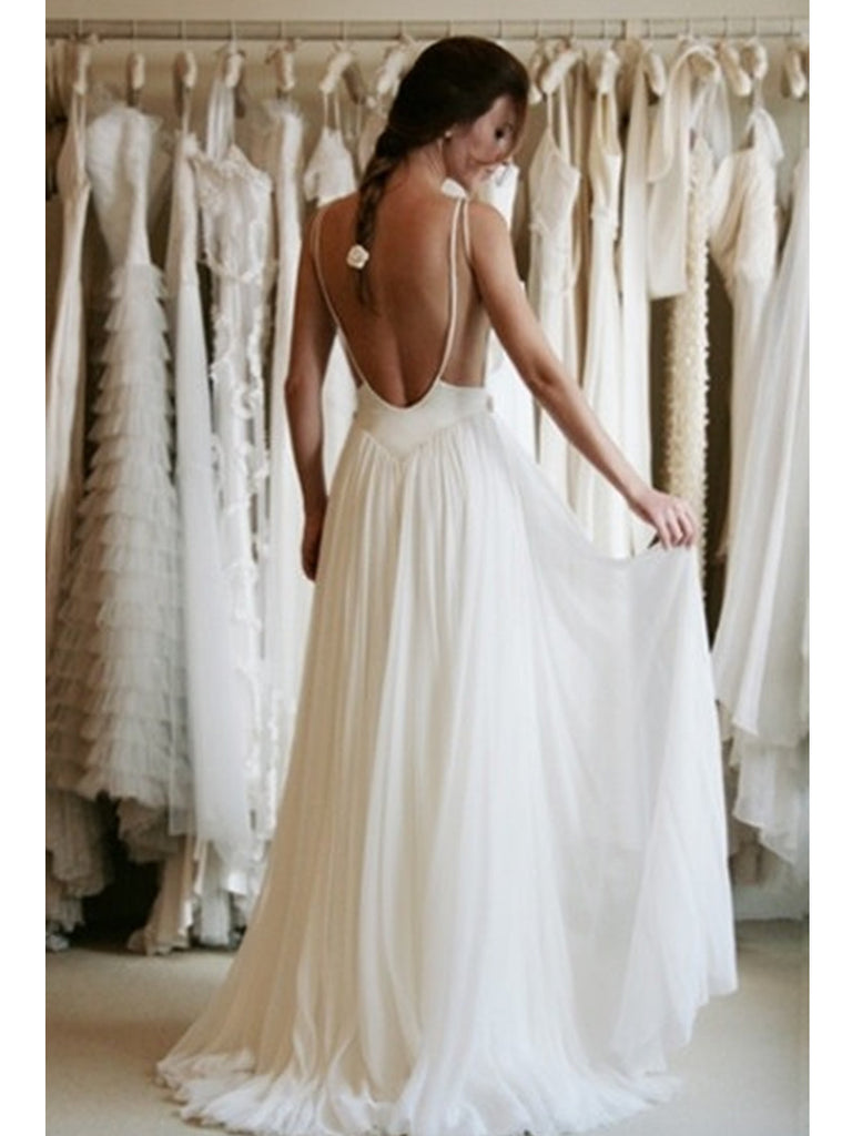 Ivory Backless Lace A-Line Prom Dress - JLDressCA Ivory Backless Lace A-Line Prom Dress - JLDressCA