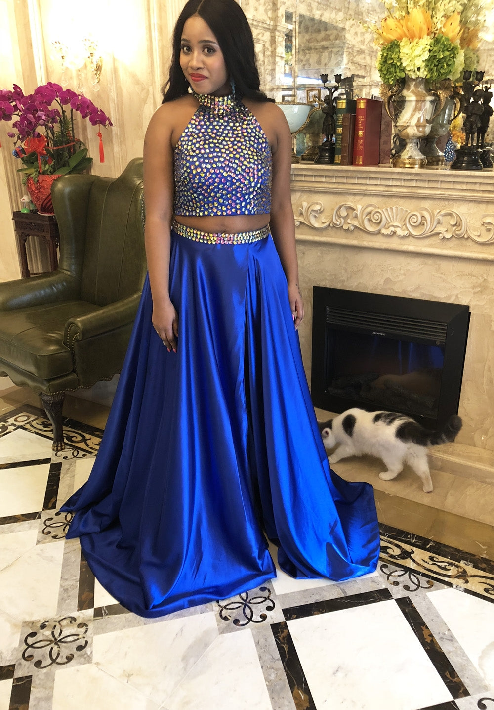 Stunning Royal Blue Ball Gown 2-Piece Prom Dress | JLDressCA Stunning Royal Blue Ball Gown 2-Piece Prom Dress | JLDressCA