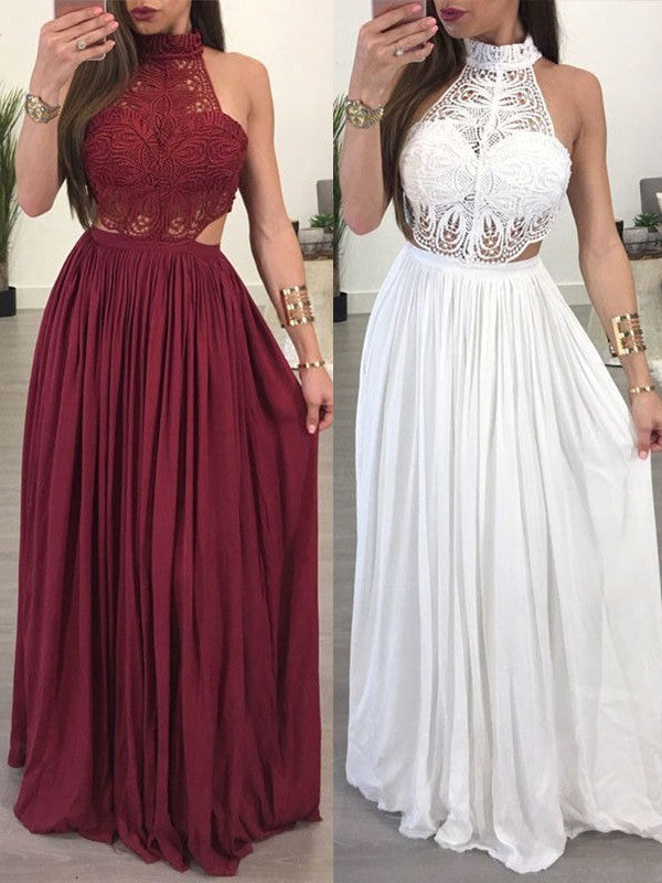 Elegant Burgundy and White Prom Dress with High Neck and Sleeveless Design | JLDressCA US22W / Pic Color Elegant Burgundy and White Prom Dress with High Neck and Sleeveless Design | JLDressCA US22W / Pic Color