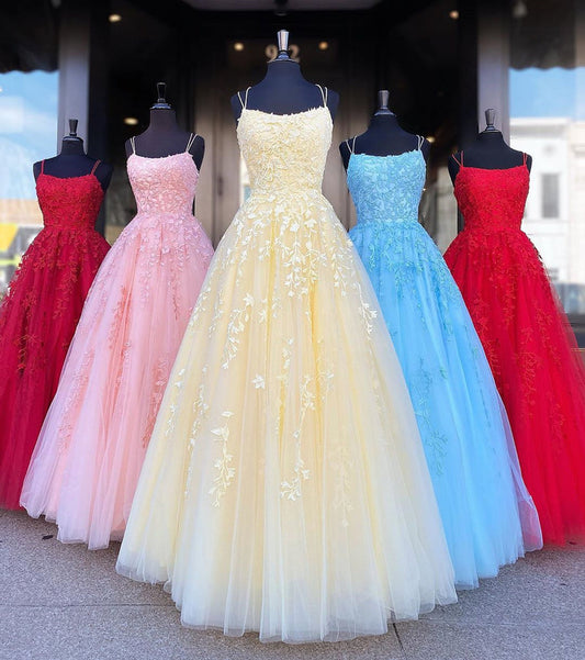 Multi-Colored Lace Backless Prom Dress, Formal Evening Bridesmaid Dress, BD23031112