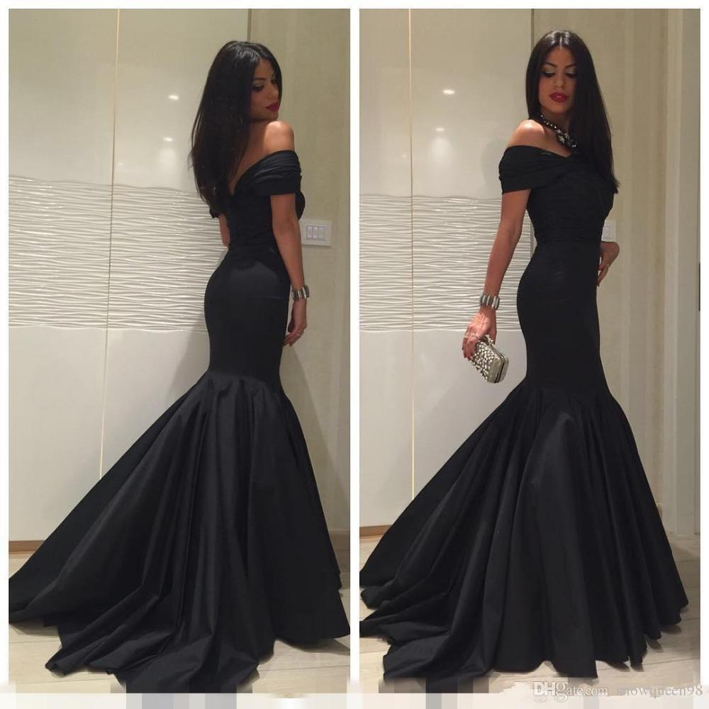Formal Off-Shoulder Mermaid Long Black Evening Dress - JLDressCA Formal Off-Shoulder Mermaid Long Black Evening Dress - JLDressCA