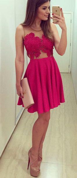 Beautiful Hot Pink Short Homecoming Dresses - JLDressCA Beautiful Hot Pink Short Homecoming Dresses - JLDressCA