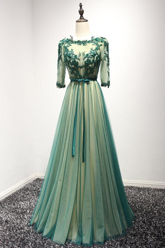 Stunning Green Prom Dress | Tulle & Mid-Length | JLDressCA Stunning Green Prom Dress | Tulle & Mid-Length | JLDressCA