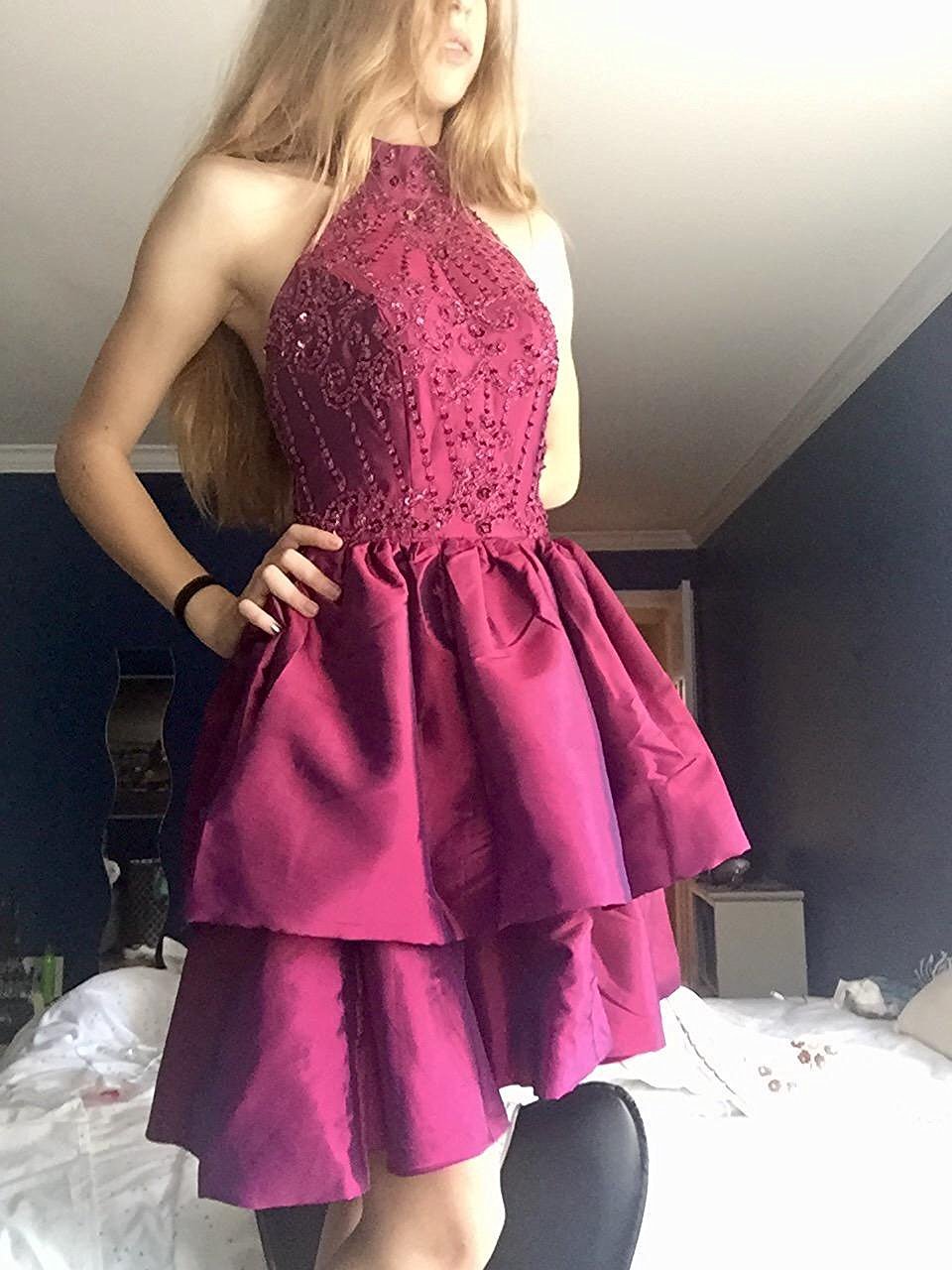 Fuchsia Short Beaded Homecoming Dress | Junior A-line | JLDressCA Fuchsia Short Beaded Homecoming Dress | Junior A-line | JLDressCA