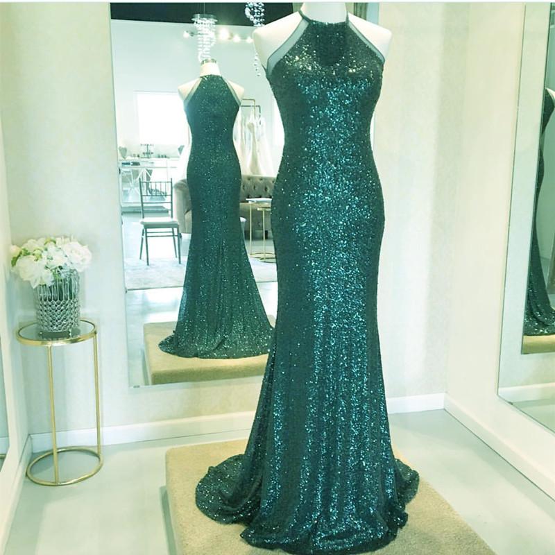 Stunning Sequin Green Long Prom Dress - JLDressCA Stunning Sequin Green Long Prom Dress - JLDressCA