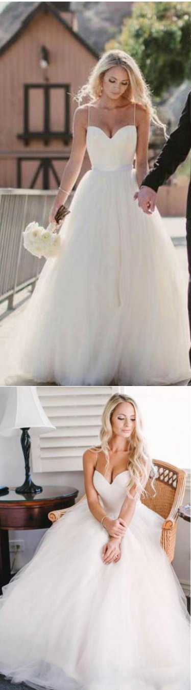 sweetheart simple elegant tulle long wedding dress, WD280