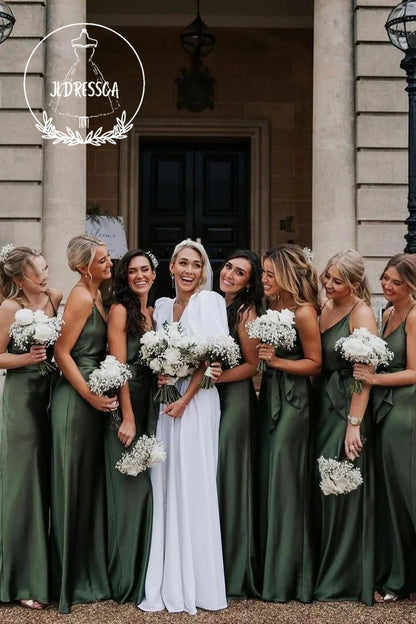 White A-Line Wedding Dresses with Deep V Neck and Puff Sleeves, WD25034