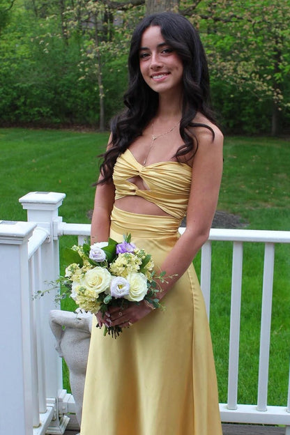 Satin Cute Sheath Strapless Keyhole Prom Dress, PD25404