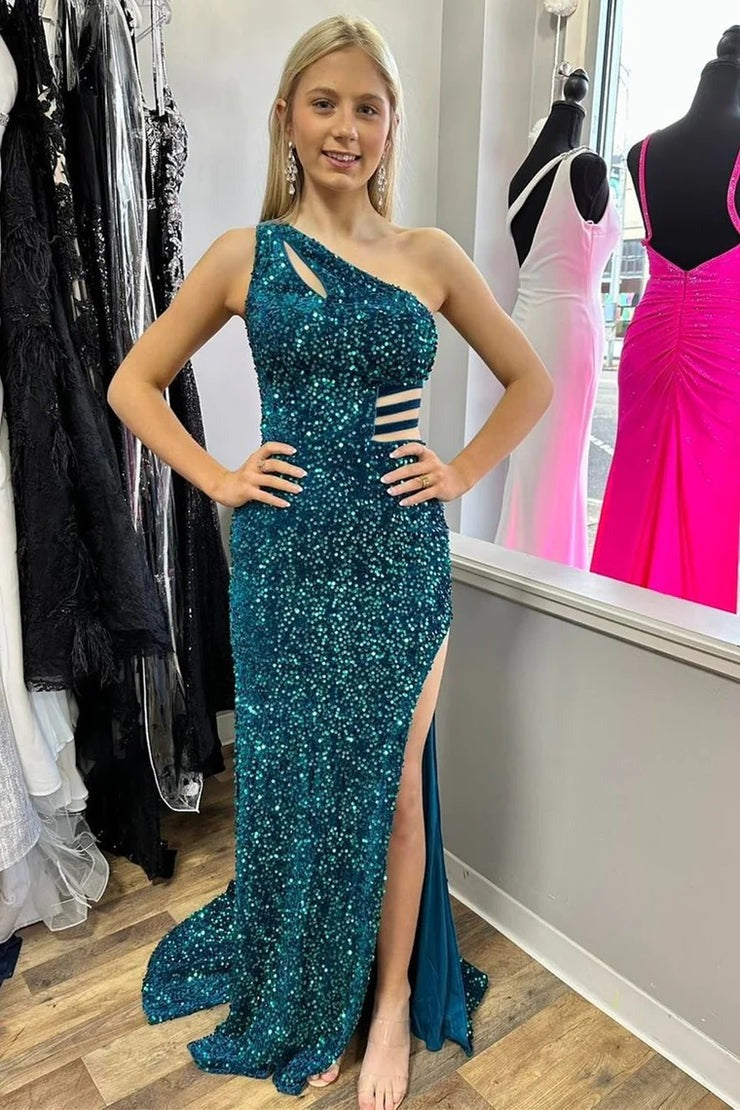 open lace back dress One Shoulder Fuchsia Keyhole A-line Long Prom Dress – Dressesforparty