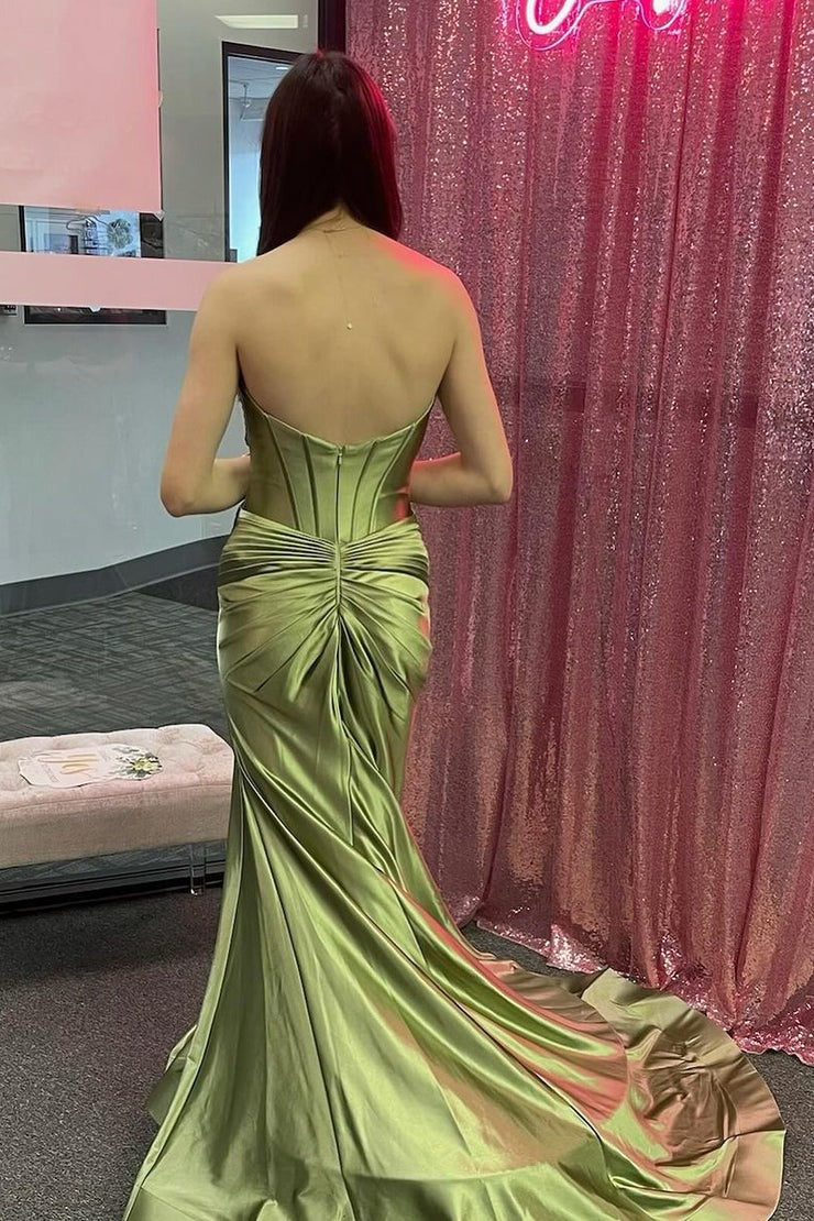 slim fit dress slacks Charming Mermaid V Neck Sage Green Lace Prom Dress with Appliques –  Anniebride main image 1