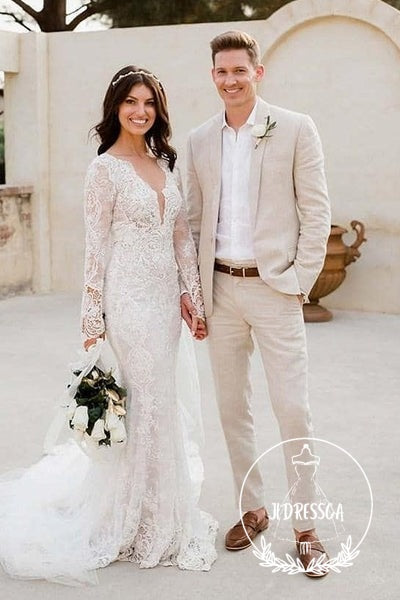 Casual Beach Wedding Groom Suits Online Summer Bespoke Men Suits, SU25007