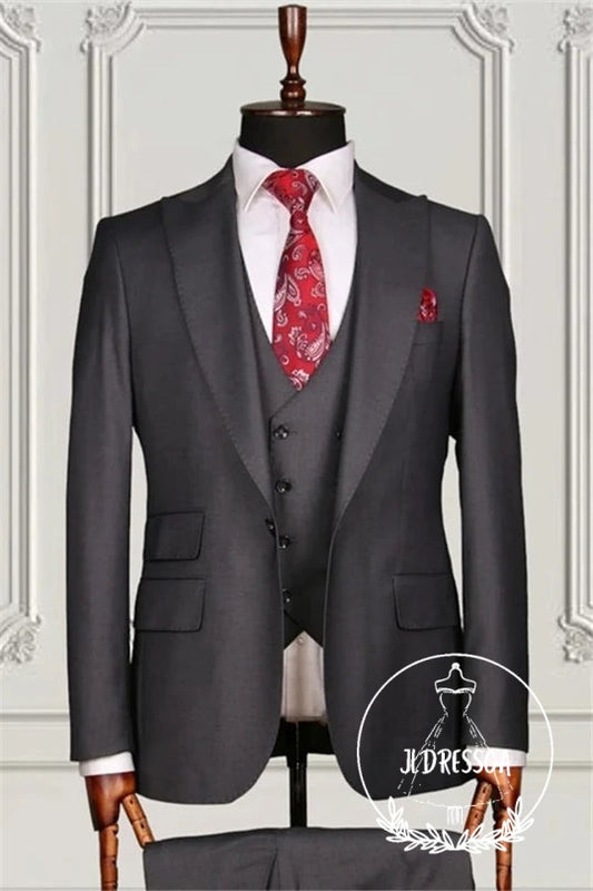 Formal Dark Gray Slim Fit Bespoke Men Suits, SU25078