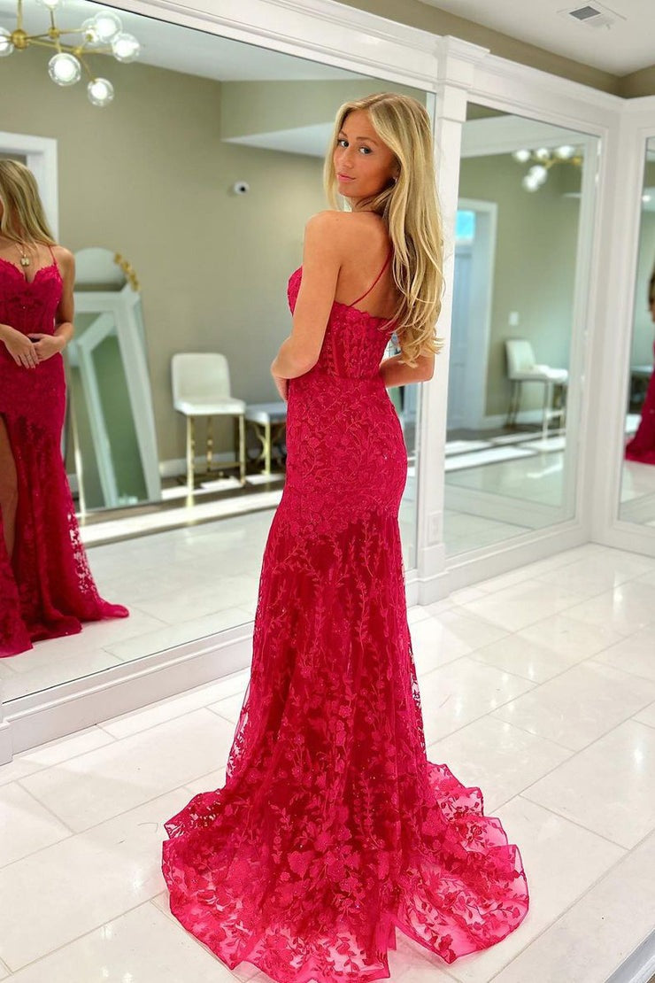 Fuchsia Tulle Sweetheart Long Prom Dress with Appliques, PD25410