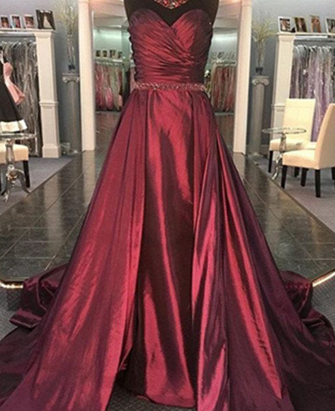 Red Sweetheart Taffeta A-Line Prom Dress, PD2310315