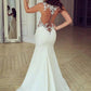 See-Through Lace Mermaid Wedding Dress with Sweep Train, WD2305094