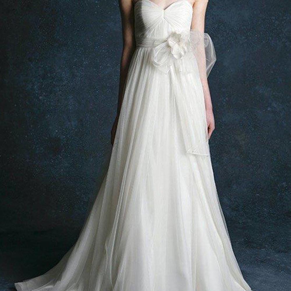 Light Ivory Chiffon A-line Sweetheart Bridal Gown, WD2305143