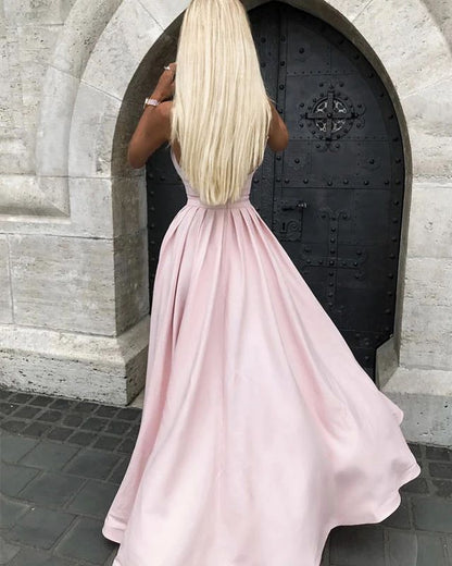 Satin High Low Blush Pink Sweetheart Short A-Line Prom Dress, PD2306212