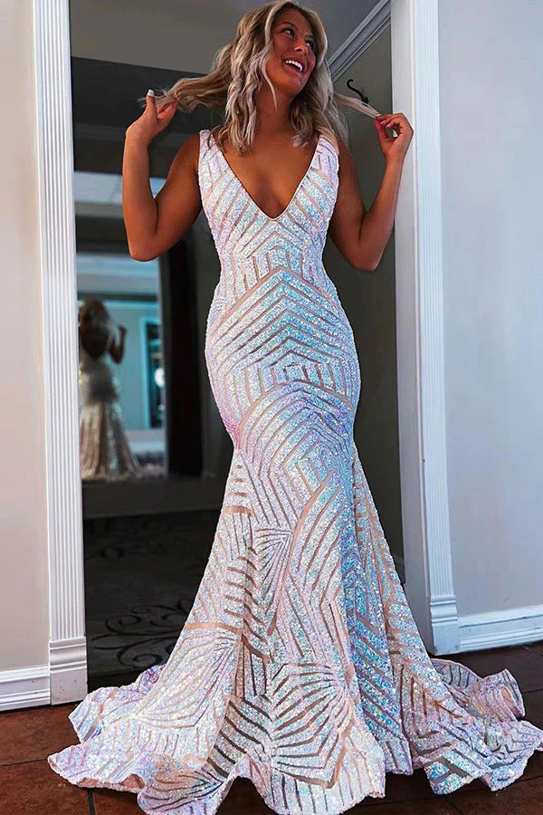 Velvet Mermaid Prom Dress - Sparkly Regency Style with Spaghetti Straps, PD2404095