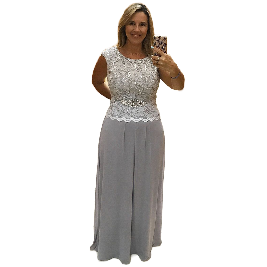 Charming Sleeveless Lace and Chiffon Prom Dress for Mother of the Bride, MBD2303061