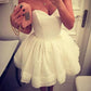 cute sweetheart white short homecoming dress, HD393
