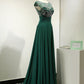 elegant chiffon formal beaded green long prom dress, PD8853
