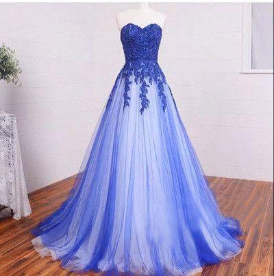 sweetheart prom dress, long prom dress, lace applique prom dress, charming evening dress,prom dress, BD370
