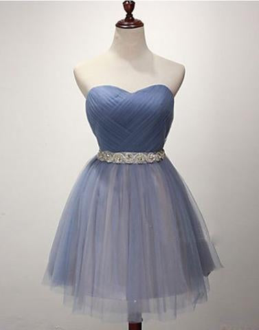 blue homecoming dress, short homecoming dress, simple prom dress,  BD3993