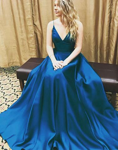 long prom dress, prom dress, prom dress, blue prom dress, simple prom dress, BD12638