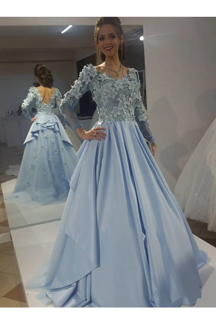 stunning long sleeve dresses Stunning Long Sleeve Prom Dresses - JL20002