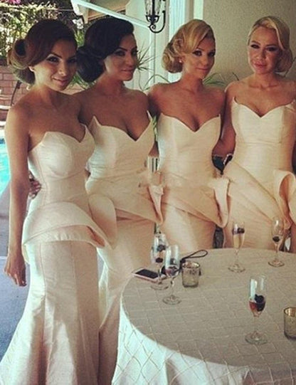 Ivory Bridesmaid Dress, Sweetheart Bridesmaid Dress,Off-shoulder Bridesmaid Dress,Ruffles Bridesmaid Dress, Taffeta Bridesmaid Dress, PD0016