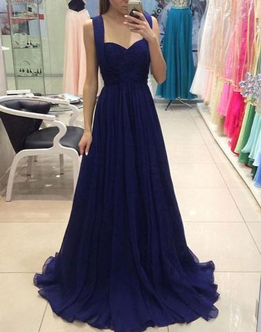 royal blue Bridesmaid Dress,chiffon Bridesmaid Dress,Bridesmaid Dress,long Bridesmaid Dress,simple Bridesmaid Dress, BD14547